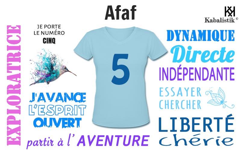 La signification numérologique du prénom Afaf