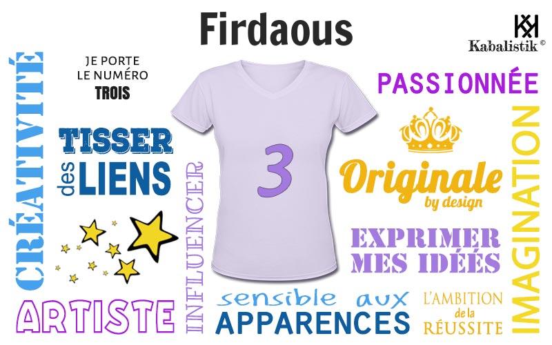 La signification numérologique du prénom Firdaous