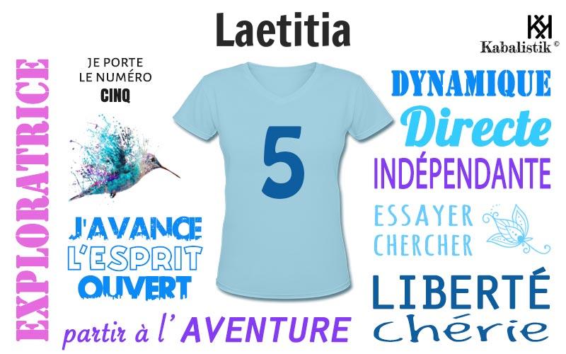 La signification numérologique du prénom Laetitia