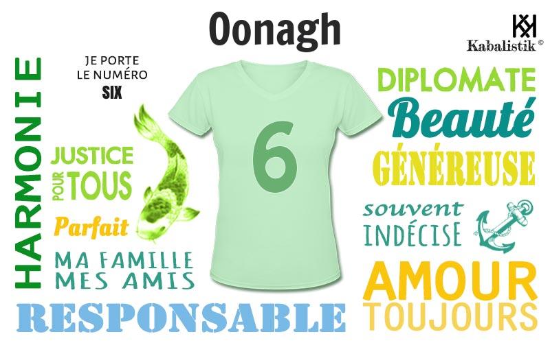 La signification numérologique du prénom Oonagh
