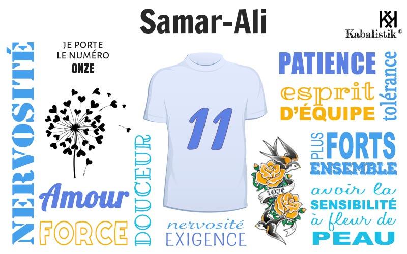 La signification numérologique du prénom Samar-ali