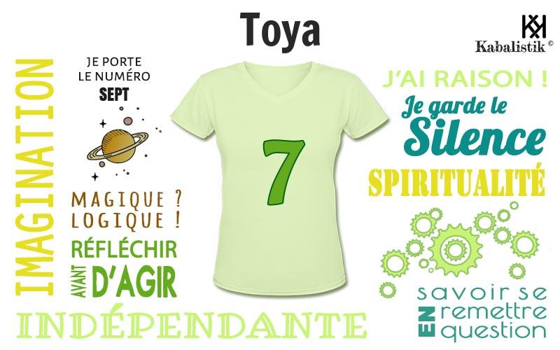 La signification numérologique du prénom Toya