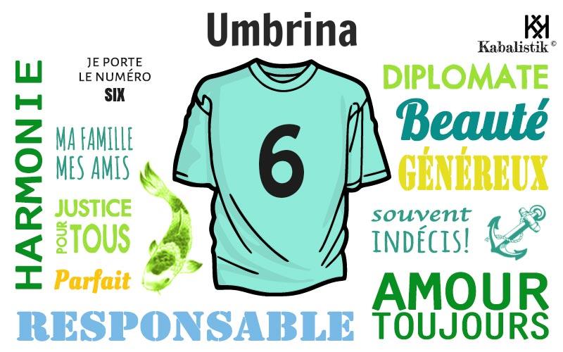 La signification numérologique du prénom Umbrina