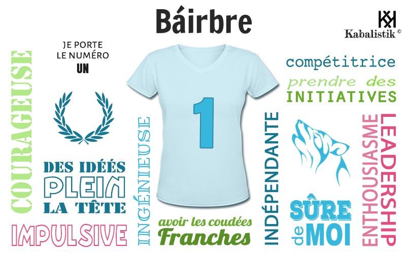 La signification numérologique du prénom Báirbre