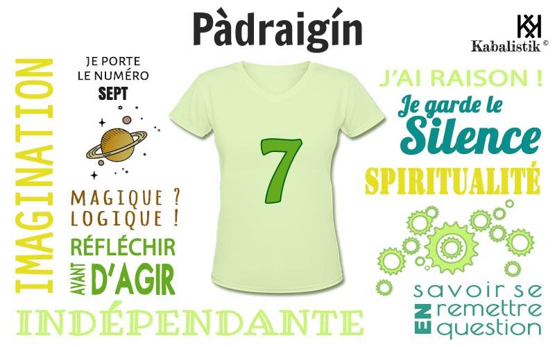 La signification numérologique du prénom Pàdraigín