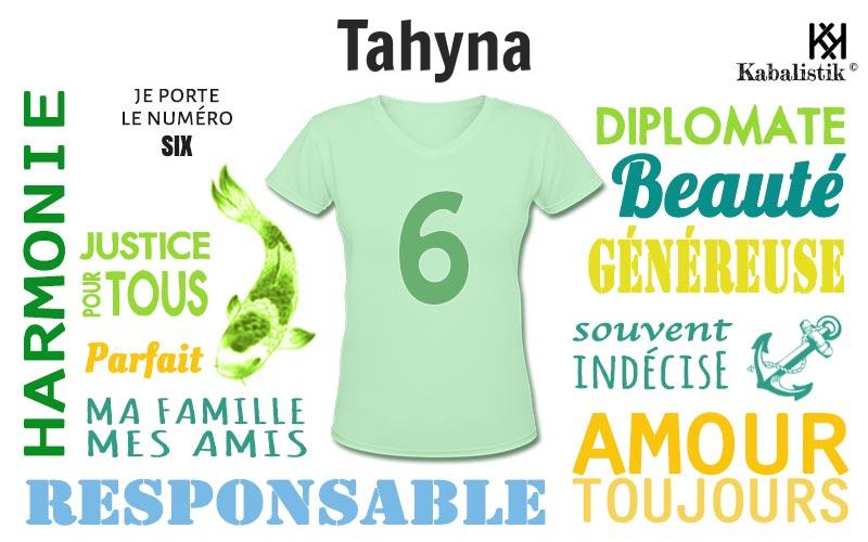 La signification numérologique du prénom Tahyna