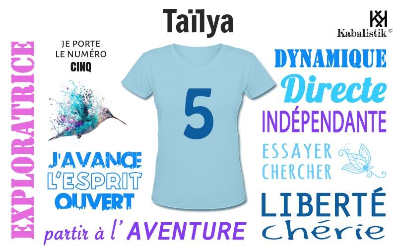 La signification numérologique du prénom Taïlya
