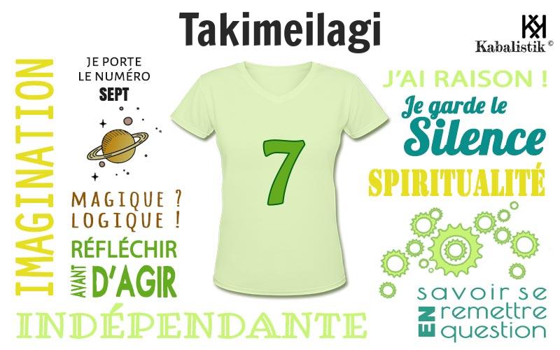 La signification numérologique du prénom Takimeilagi