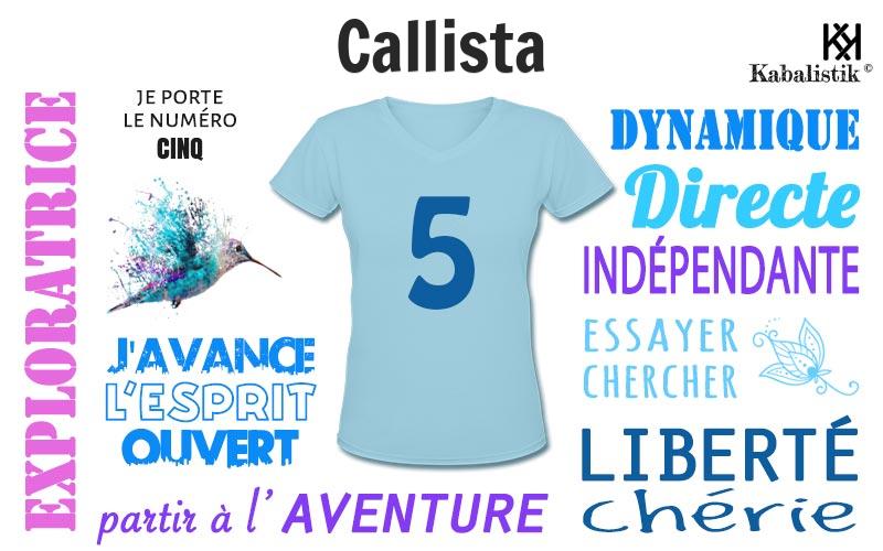 La signification numérologique du prénom Callista