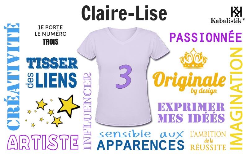 La signification numérologique du prénom Claire-lise